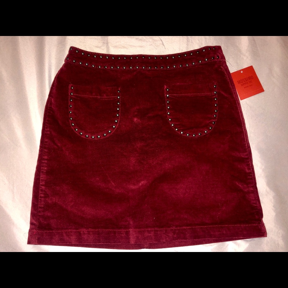 red velvet skirt